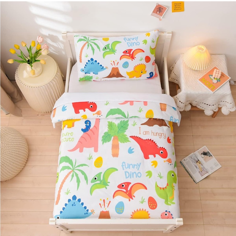 Microfiber Dinosaur Print Toddler Bedding